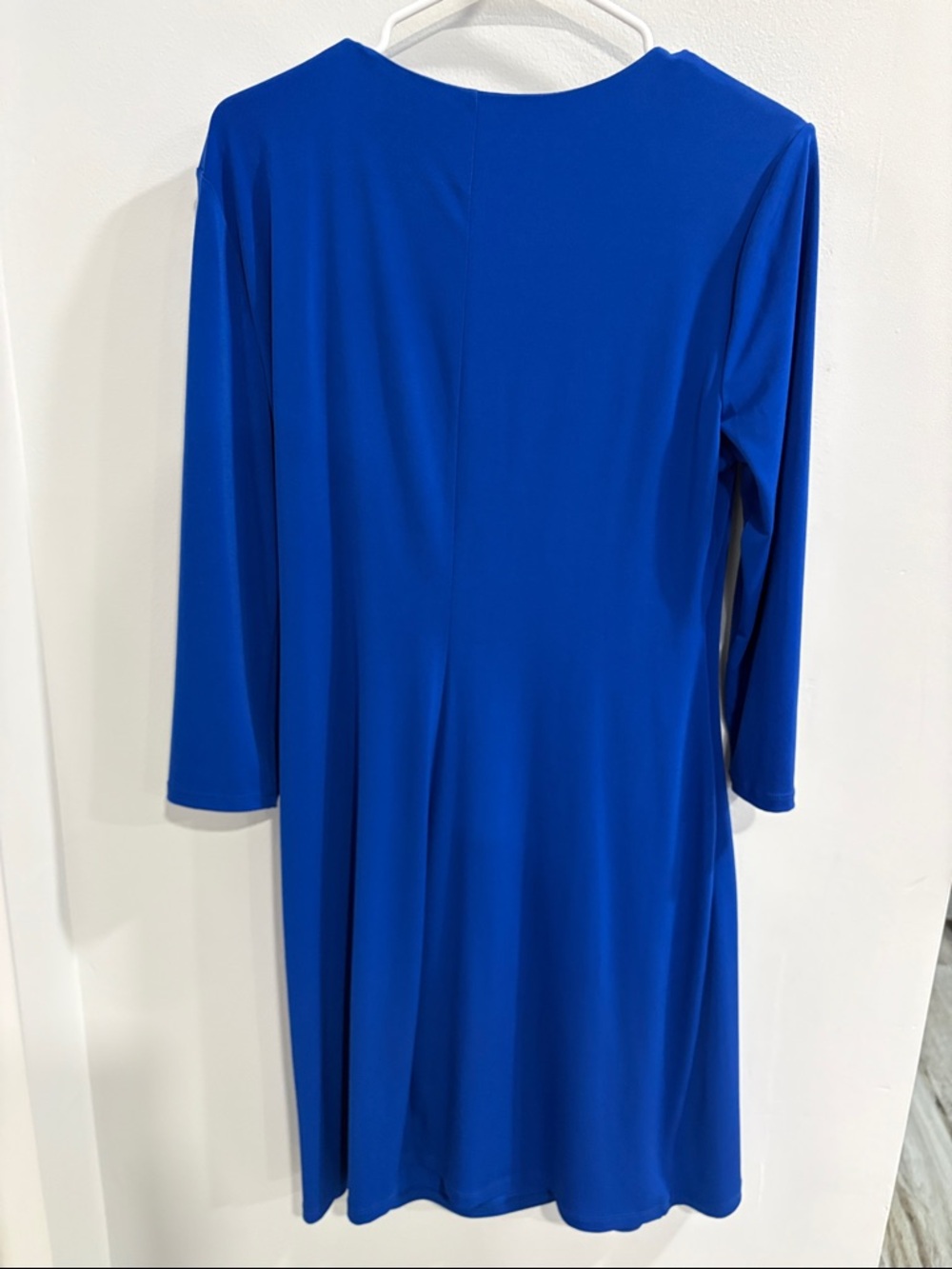 Calvin Klein Cobalt Blue V-Neck Twist-Front Long Sleeve Dress - Picture 3 of 9